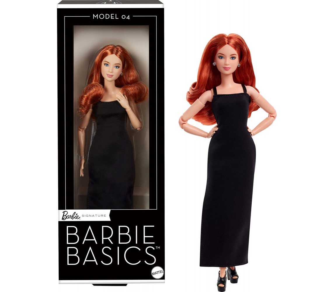 BARBIE SIGNATURE Capelli rossi Abito Nero Modello 04 Serie BASIC Mattel JBH74
