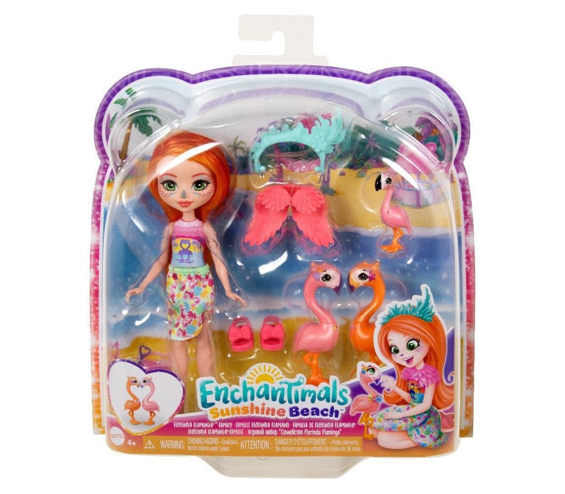 ENCHANTIMALS SUNSHINE BEACH Florinda e i Fenicotteri Playset MATTEL HRX85